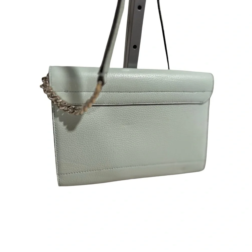 Kate Spade Valencia Faye Drive Crossbody Gold Chain Bag Pebbled Leather Mint NEW